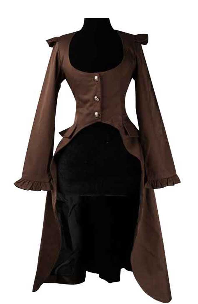 Open Bust Steampunk Brown Tailcoat