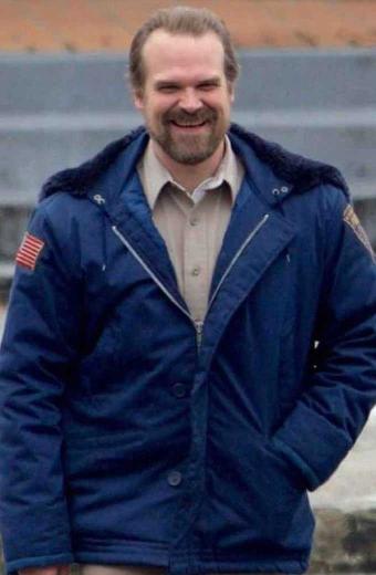 Stranger Things David Harbour Jim Hopper Blue Cotton Jacket