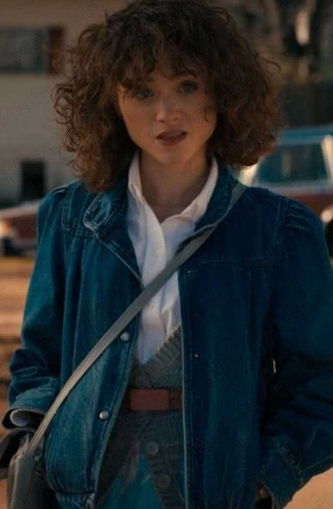Natalia Dyer Stranger Things Nancy Wheeler Blue Denim Jacket