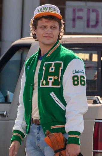 Stranger Things Joseph Quinn Eddie Munson Green Bomber Jacket