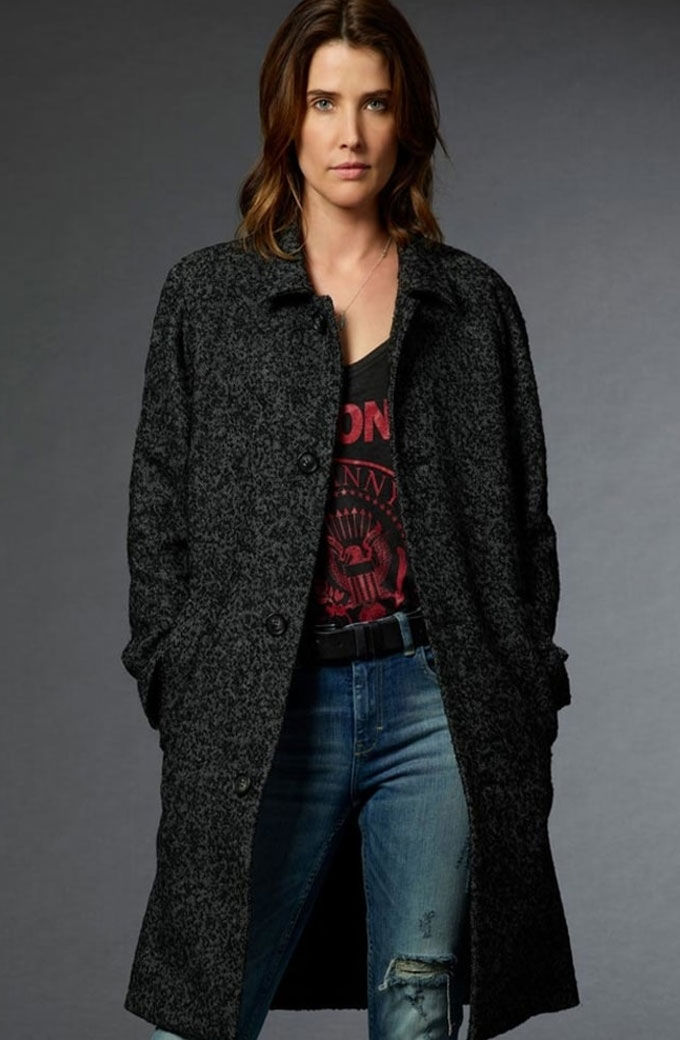 Cobie Smulders Dex Parios Stumptown Black Long Wool Coat