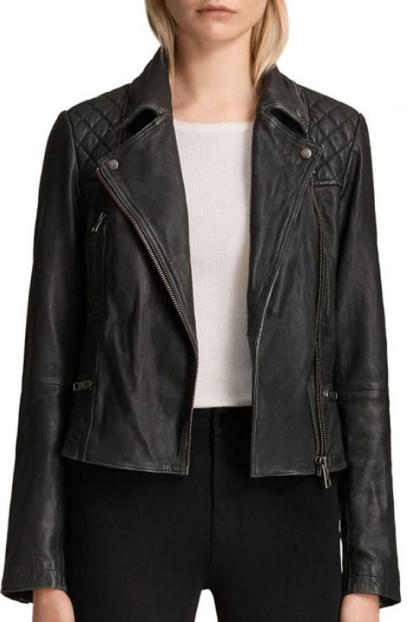 Dex Parios Stumptown Cobie Smulders Biker Black Leather Jacket cobie-smulders-stumptown-jacket