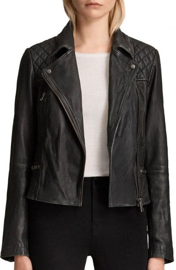 Cobie Smulders Dex Parios Stumptown Biker Black Leather Jacket