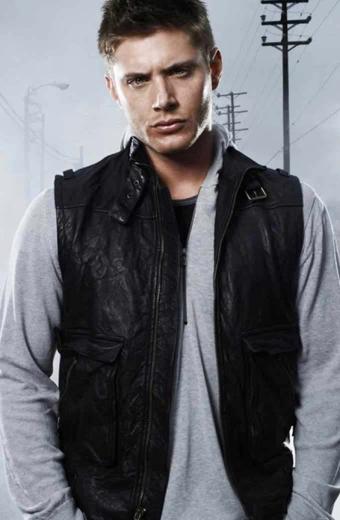 Supernatural Dean Winchester Jensen Ackles Black Leather Vest