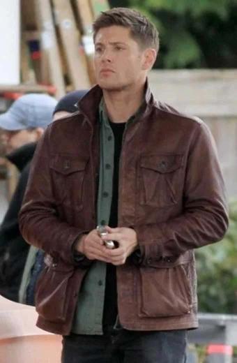Jensen Ackles Supernatural Dean Winchester Brown Leather Jacket