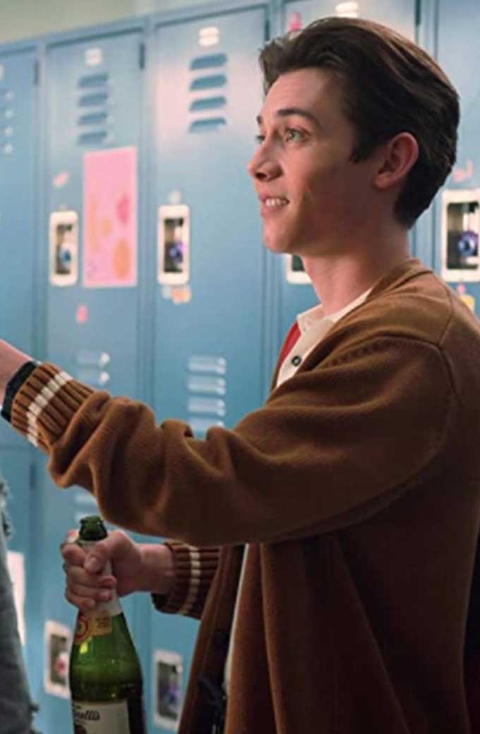 Jack Dunkleman Tall Girl Griffin Gluck Brown Wool Cardigan
