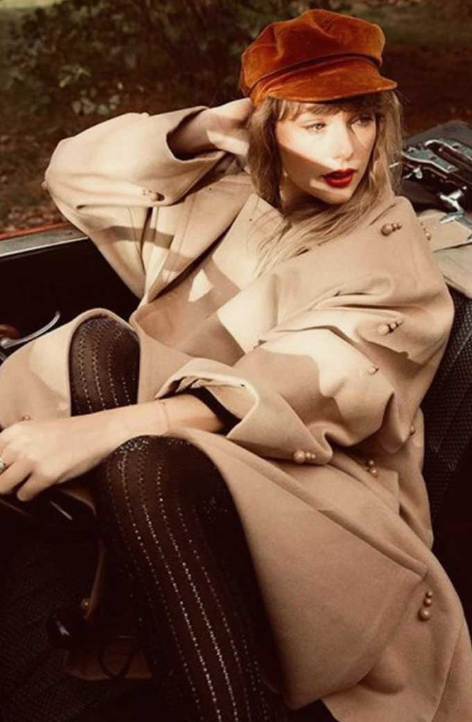 Red All Too Well Taylor Swift Singer Wool Trench Coat