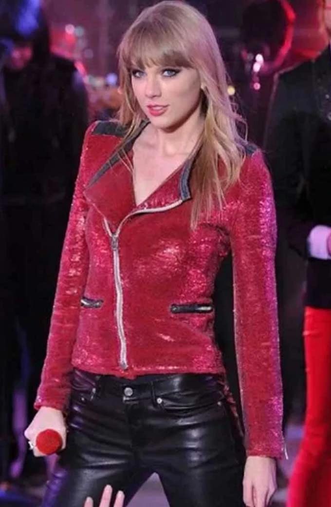American Music Awards Taylor Swift Singer Biker Sequin Jacket