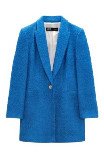 Hannah Waddingham Ted Lasso Rebecca Welton Blue Trench Blazer