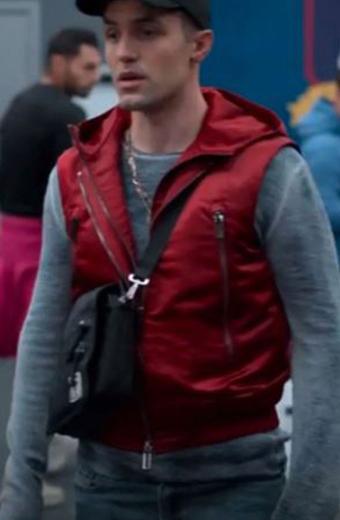 Phil Dunster Jamie Tartt Ted Lasso Hooded Red Satin Vest