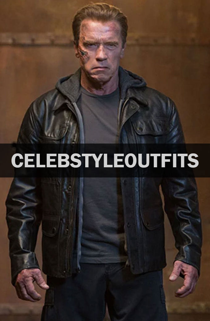 Arnold Schwarzenegger Terminator Genisys Black Biker Jacket