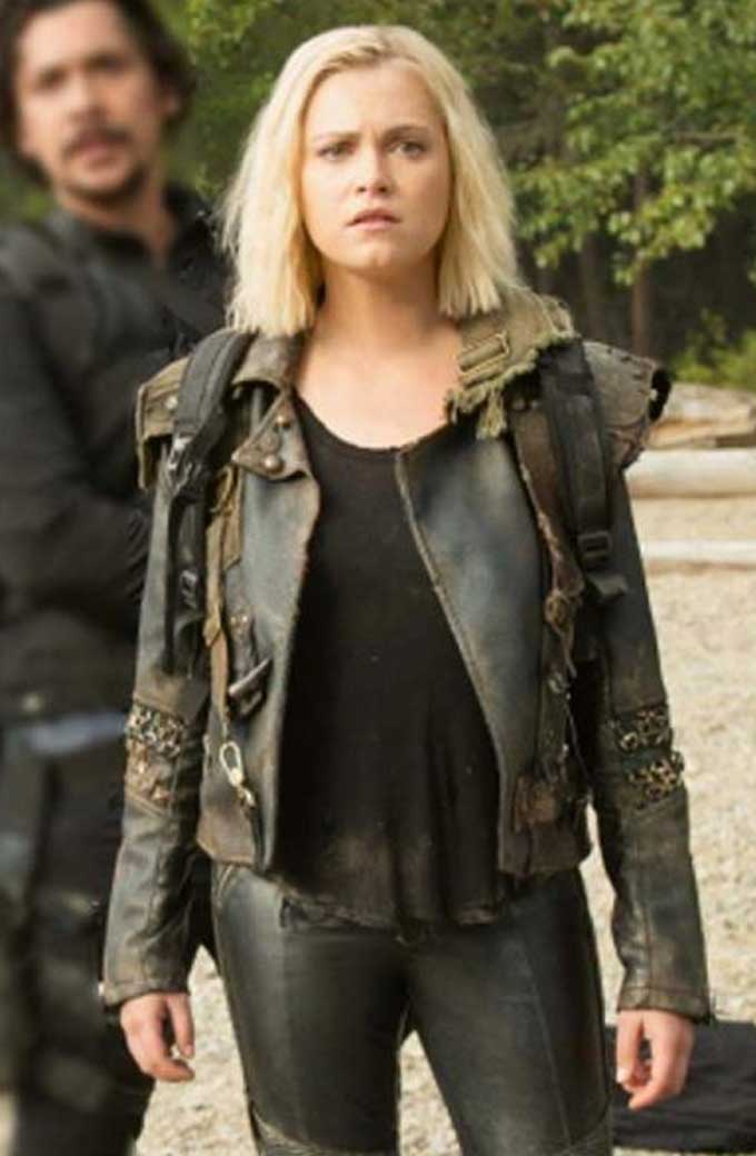 Clarke Griffin Eliza Taylor The 100 Black Distressed Jacket