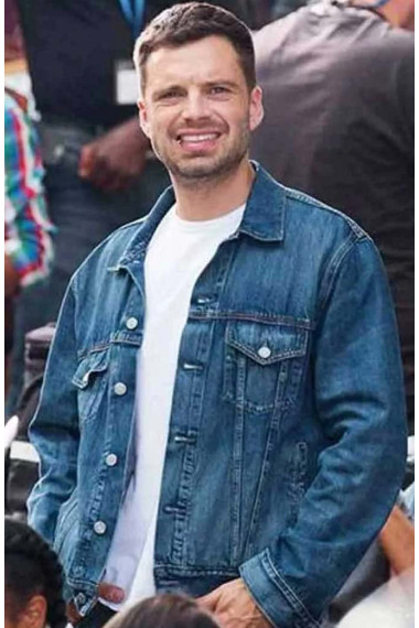 Nick Fowler Sebastian Stan The 355 Movie Blue Denim Jacket