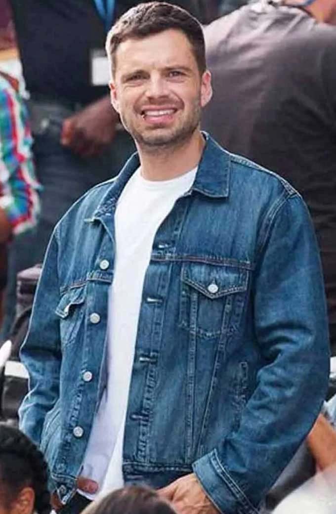 Nick Fowler Sebastian Stan The 355 Movie Blue Denim Jacket