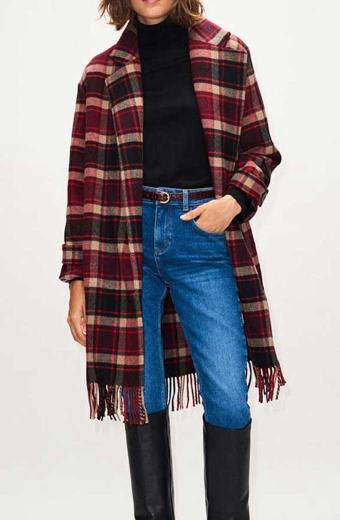 Jill Halfpenny Jodie The Drowning Checked Plaid Trench Coat