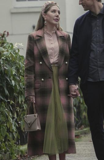 Katherine Ryan The Duchess Katherine Pink Plaid Coat