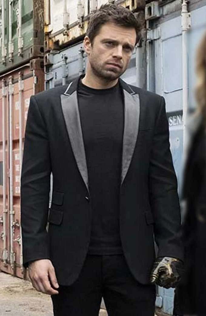 Sebastian Stan Falcon and Winter Soldier Bucky Barnes Blazer