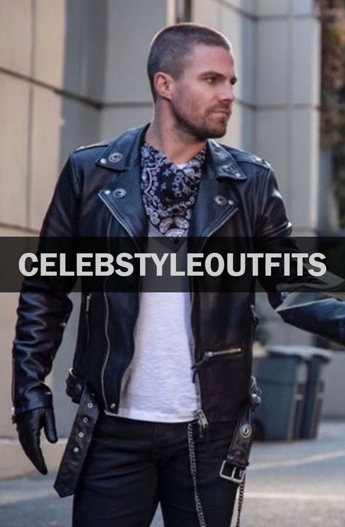 The Flash S5 Crossover Oliver Queen Biker Leather Jacket