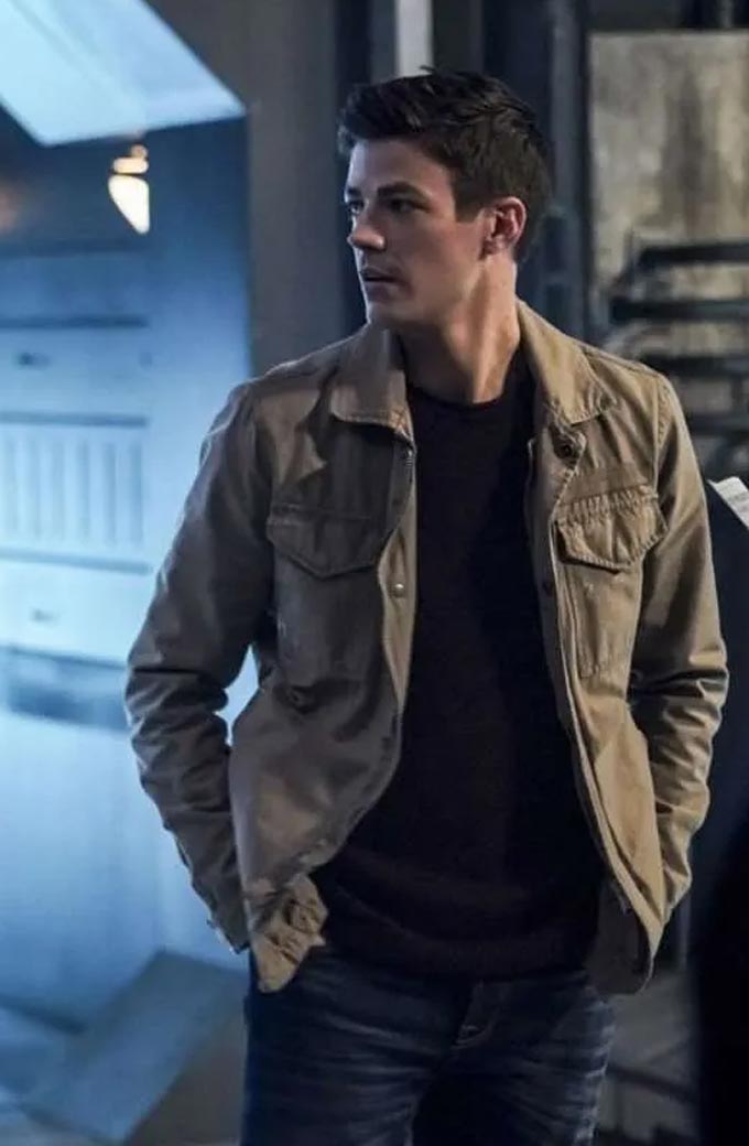 Barry Allen Savitar The Flash Grant Gustin Beige Cotton Jacket