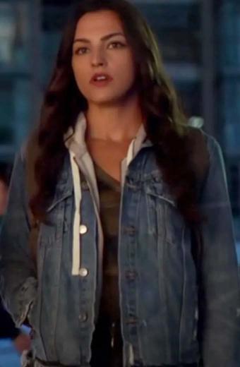 Kayla Compton Maya The Flash Allegra Garcia Blue Denim Jacket