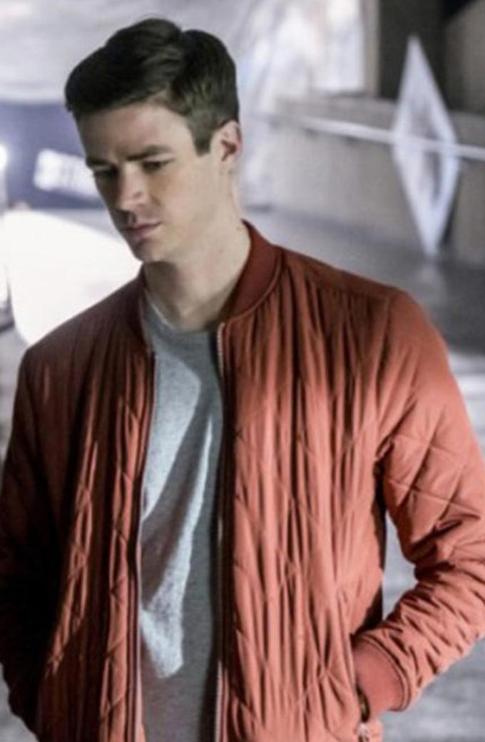 Barry Allen The Flash Grant Gustin Red Puffer Quilted Jacket