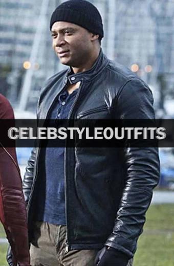Flash Spartan John Diggle David Ramsey Black Leather Jacket