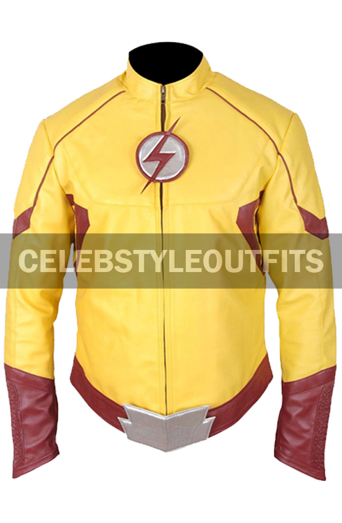 The Flash Kid Flash Yellow Costume Leather Jacket