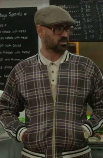 Colin Farrell Gentlemen Coach Checked Bomber Varsity Jacket