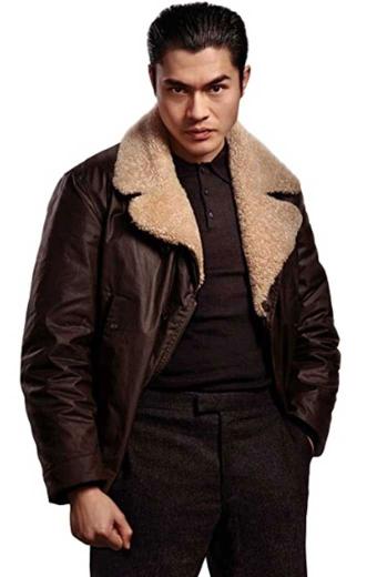 Dry Eye Henry Golding Gentlemen Shearling Brown Leather Jacket