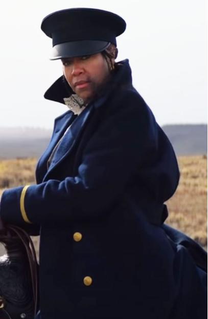 Trudy Smith The Harder They Fall Regina King Trench Pea Coat the-harder-they-fall-regina-king-coat