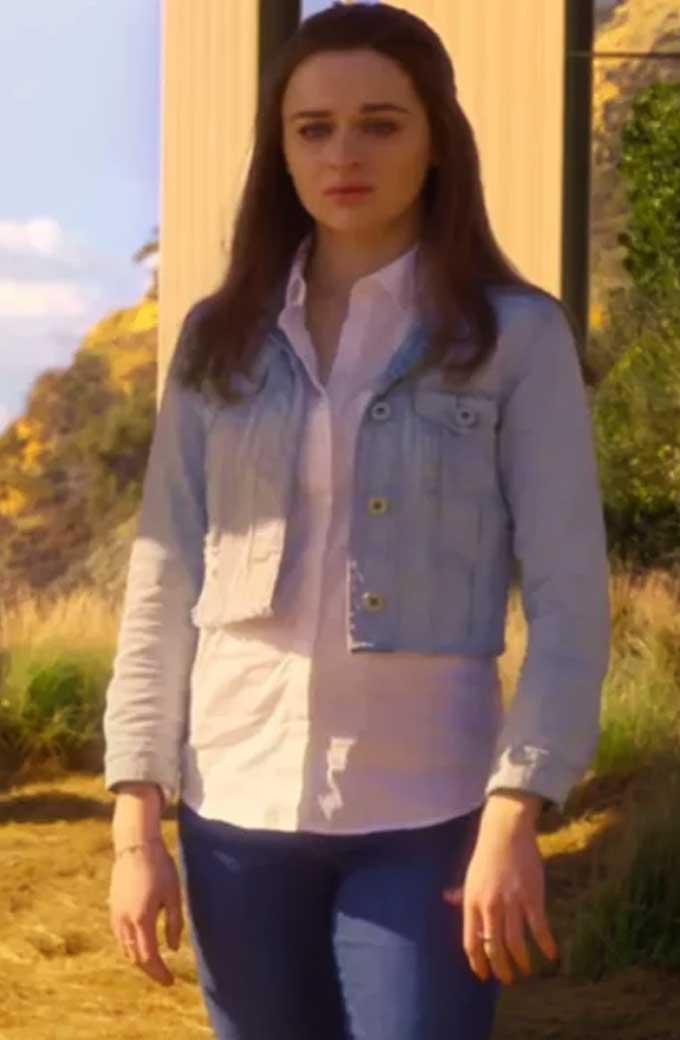 Joey King The Kissing Booth 3 Blue Cropped Jacket