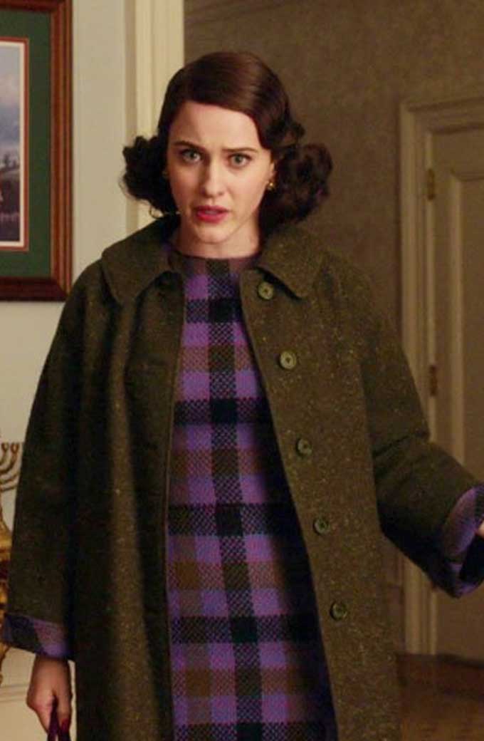 Rachel Brosnahan The Marvelous Mrs. Maisel Brown Wool Coat