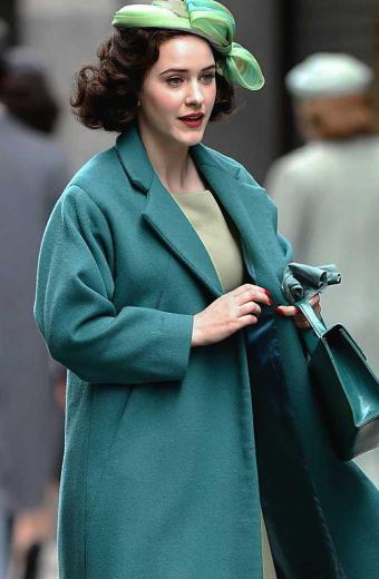 Miriam Marvelous Mrs Maisel Rachel Brosnahan Green Trench Coat