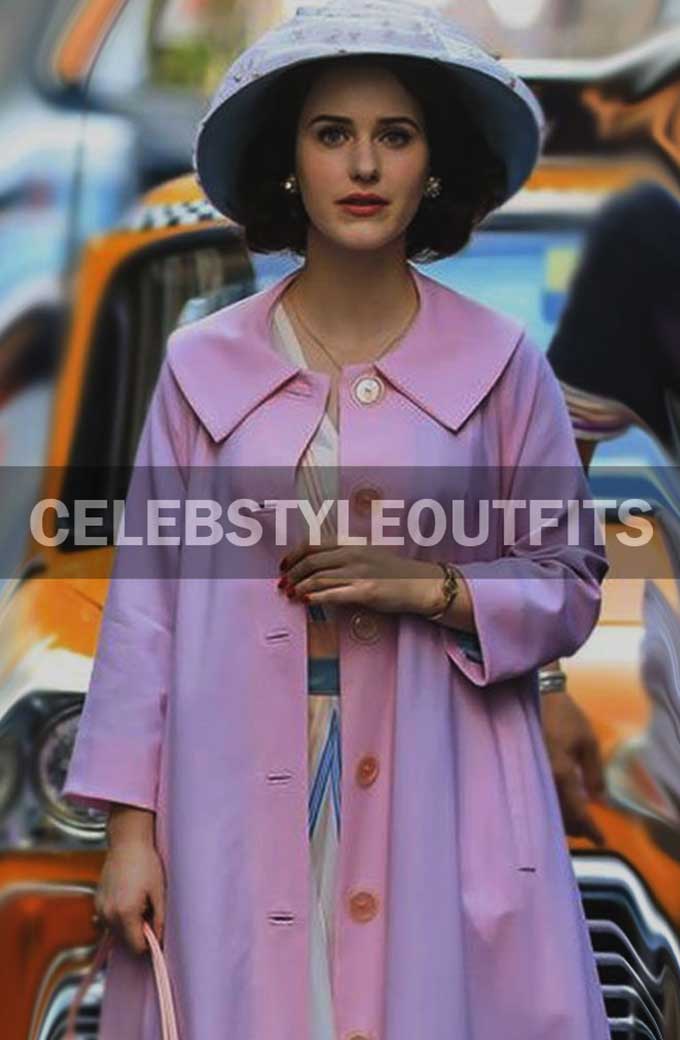 Rachel Brosnahan Marvelous Mrs Maisel Pink Long Cotton Coat