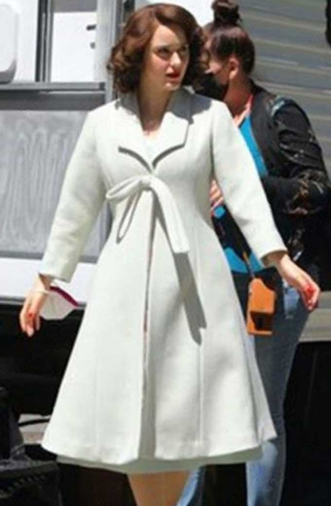 Miriam Marvelous Mrs Maisel Rachel Brosnahan Long White Coat