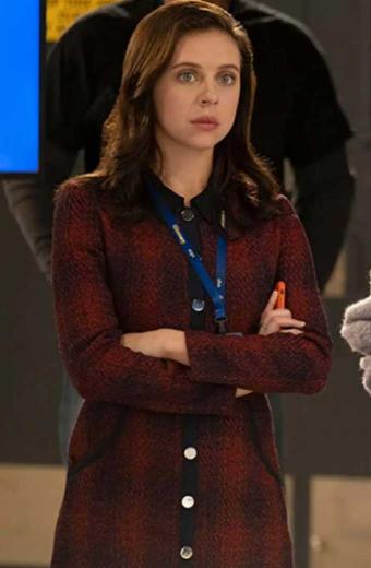 Bel Powley The Morning Show Claire Conway Red And Black Coat