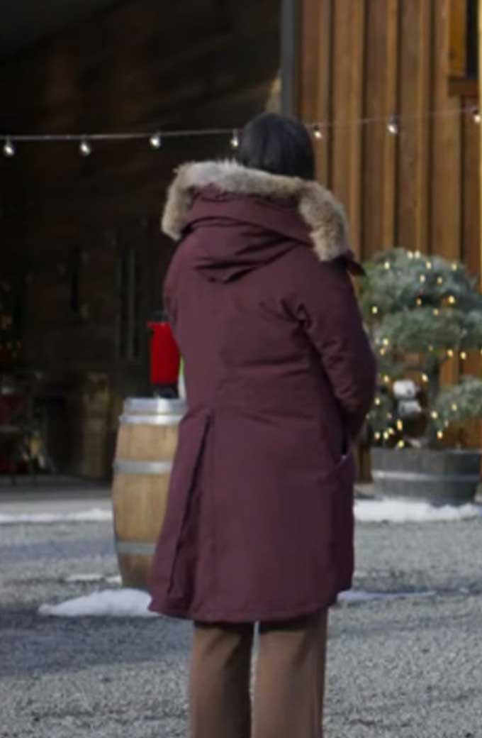 Chelsea Hobbs The Picture Of Christmas Maroon Jacket the-picture-of-christmas-ember-morely-parka