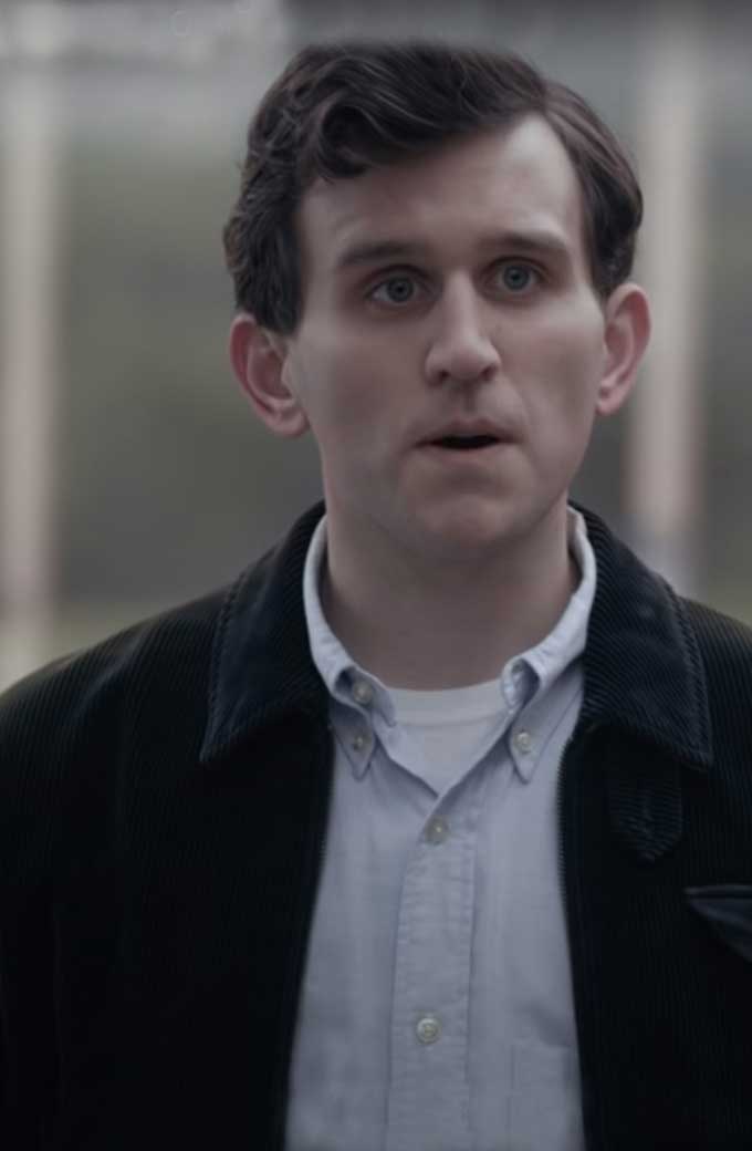 Harry Melling The Queens Gambit Bomber Black Corduroy Jacket