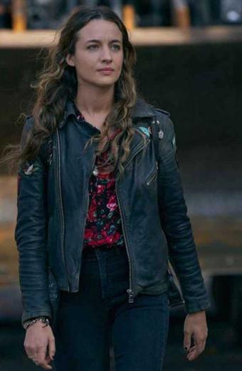 Stella Baker The Republic of Sarah Biker Black Leather Jacket