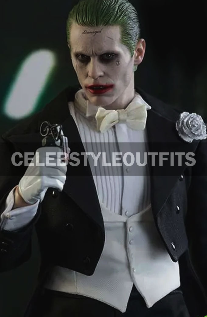 Jared Leto Joker Suicide Squad Black Cosplay Trench Tailcoat