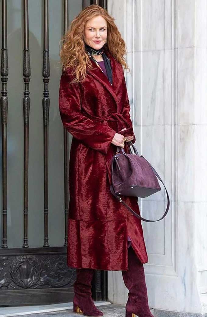 Nicole Kidman Grace Fraser The Undoing Maroon Velvet Coat