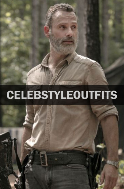 Walking Dead Rick Grimes Andrew Lincoln Beige Cotton Jacket andrew-the-walking-dead-jacket