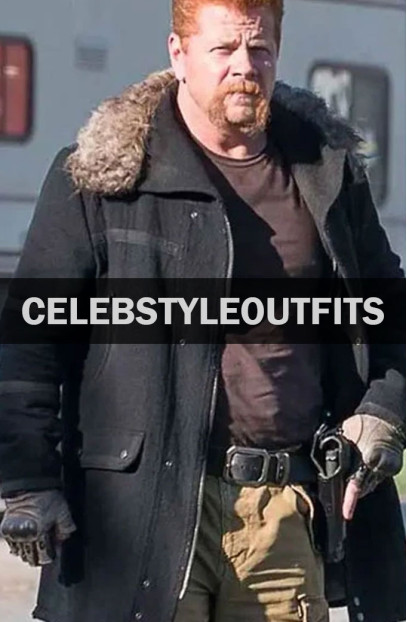 Michael Cudlitz Abraham Ford Walking Dead Black Wool Fur Coat michael-cudlitz-walking-dead-coat