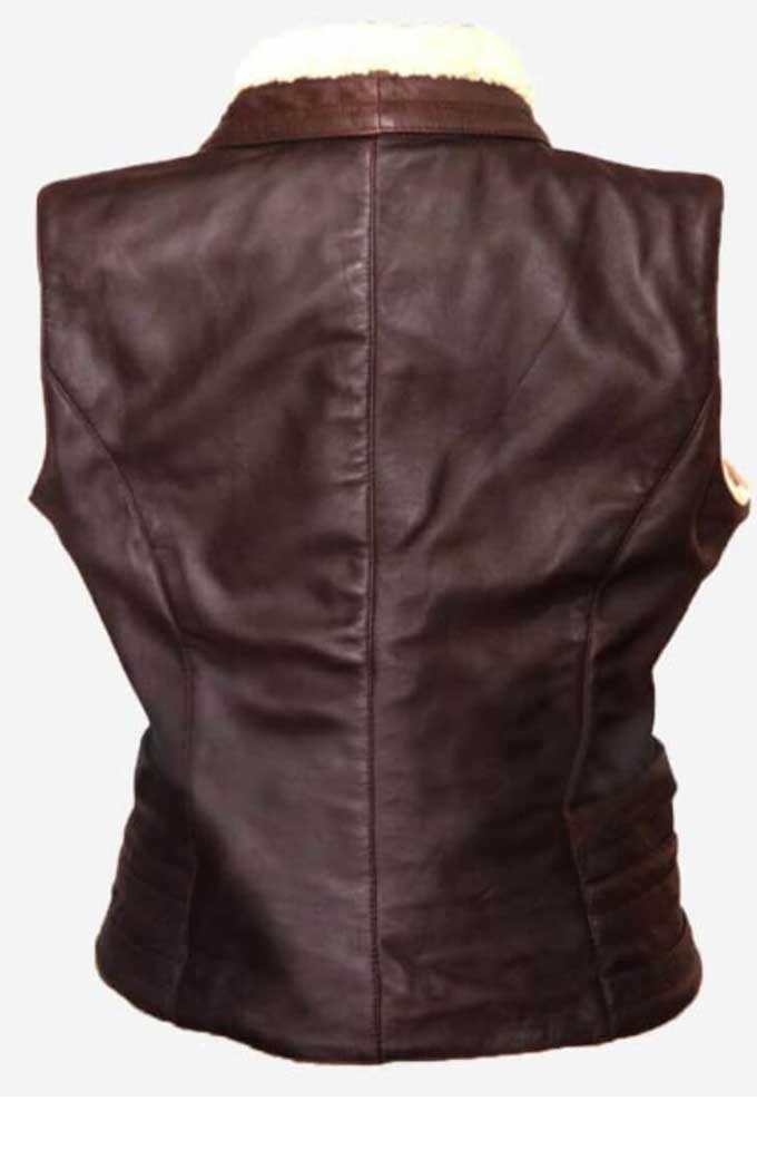 Laurie Holden Andrea Harrison Walking Dead Brown Leather Vest laurie-holden-walking-dead-vest