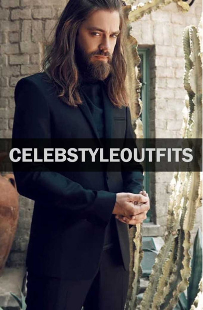 Tom Payne Paul Rovia Walking Dead Black Cotton Trench Blazer tom-payne-walking-dead-blazer