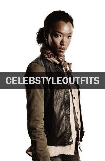 Sonequa Martin Walking Dead Sasha Williams Brown Leather Vest