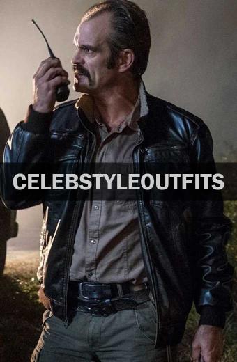 The Walking Dead Steven Ogg Simon Bomber Black Leather Jacket