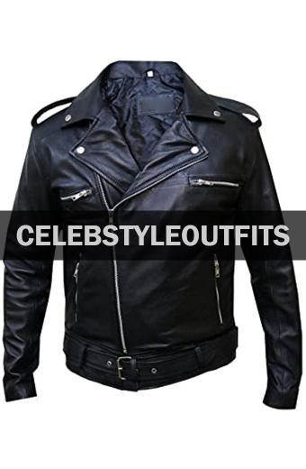 Walking Dead Jeffrey Dean Morgan Negan Biker Leather Jacket