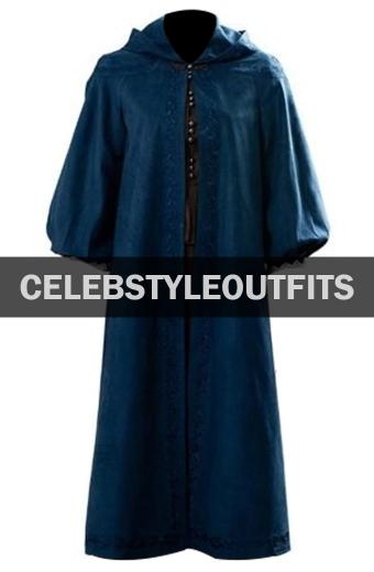 Witcher Freya Allan Princess Cirilla Hooded Blue Cosplay Coat
