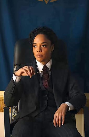 Valkyrie Thor Tessa Thompson Black Cotton Pinstripe Blazer